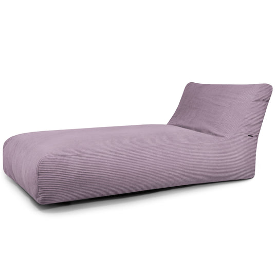 Pouf Bain de Soleil en Velours Côtelé Violet Lavande