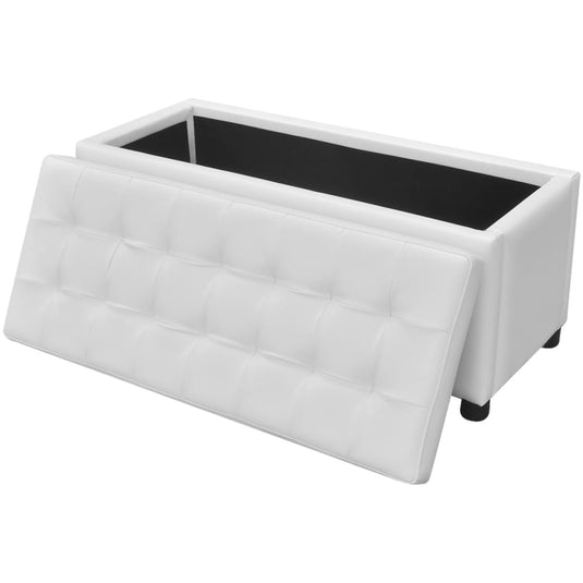 Pouf Banquette Coffre Blanc Neige