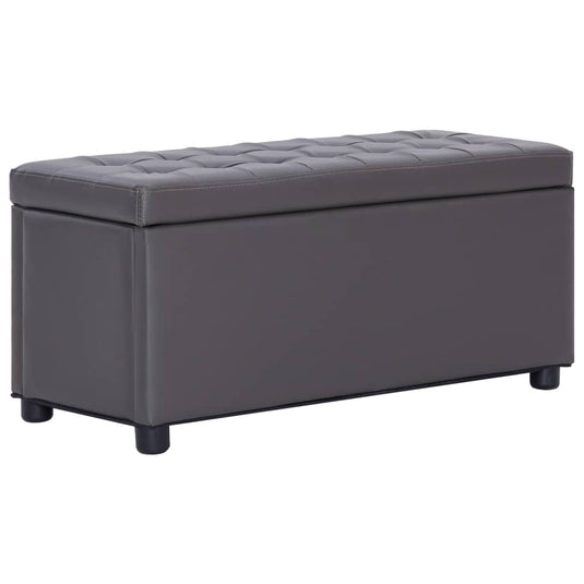 Pouf Banquette Coffre Gris Acier