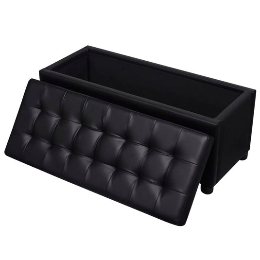 Pouf Banquette Coffre Noir Profond