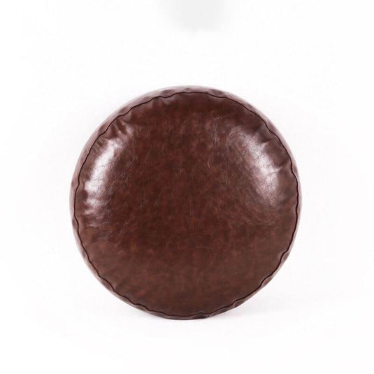 Pouf Berbere Cuir Marron Foncé