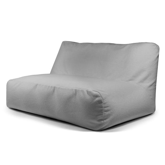 Pouf Canapé 3 places en Bouclette Gris Acier