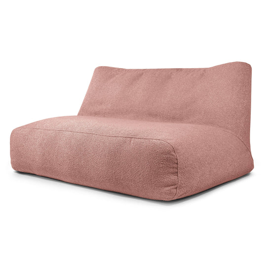 Pouf Canapé 3 places en Mouton Rose Taupe