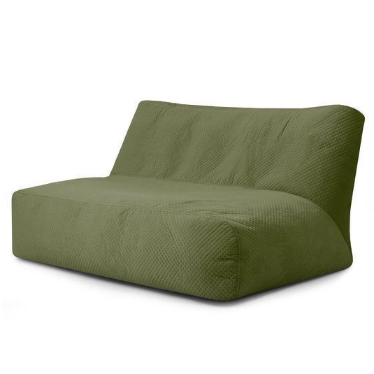 Pouf Canapé 3 places en Velours Capitonné Vert Forêt