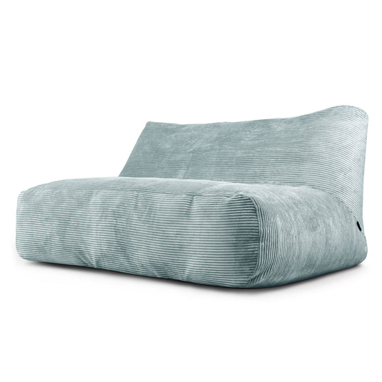 Pouf Canapé 3 places en Velours Côtelé Vert d'eau