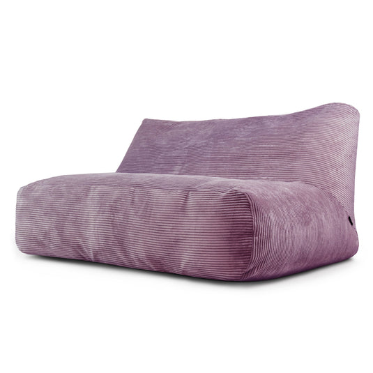 Pouf Canapé 3 places en Velours Côtelé Violet Lavande