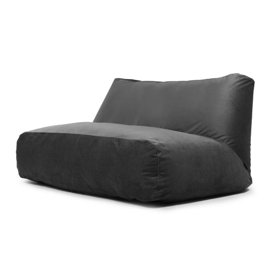 Pouf Canapé 3 places en Velours Gris Anthracite