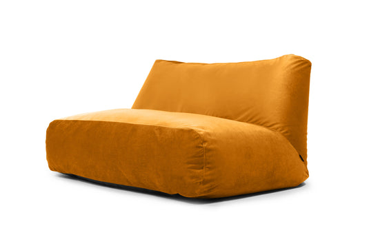 Pouf Canapé 3 places en Velours Jaune Moutarde