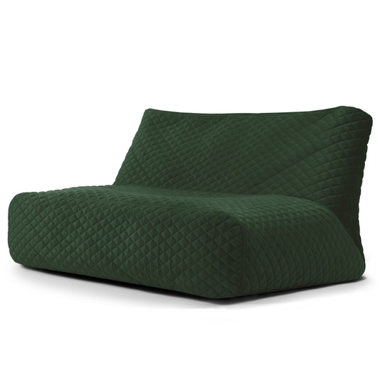 Pouf Canapé 3 places en Velours Matelassé Vert Forêt