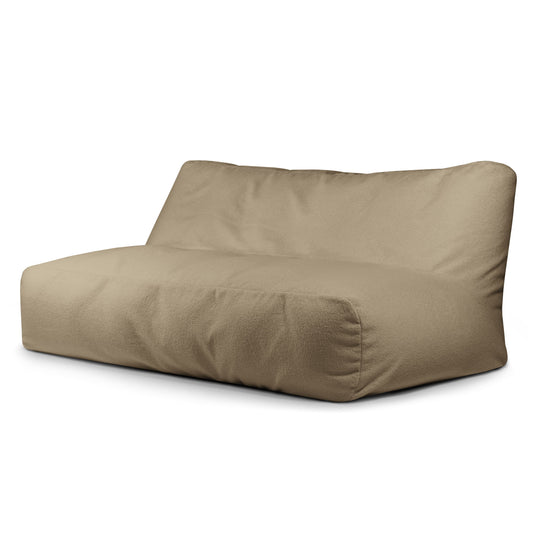 Pouf Canapé 4 places en Bouclette Marron Noisette