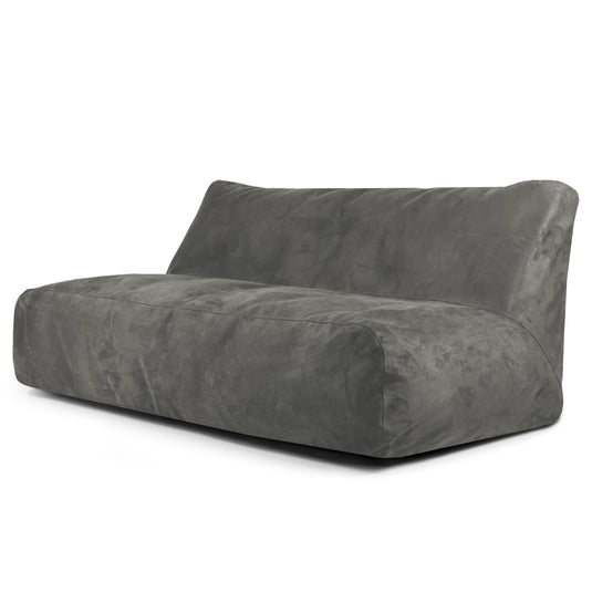 Pouf Canapé 4 places en Suede Gris Anthracite