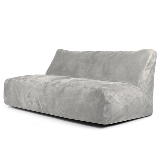 Pouf Canapé 4 places en Suede Gris Perle