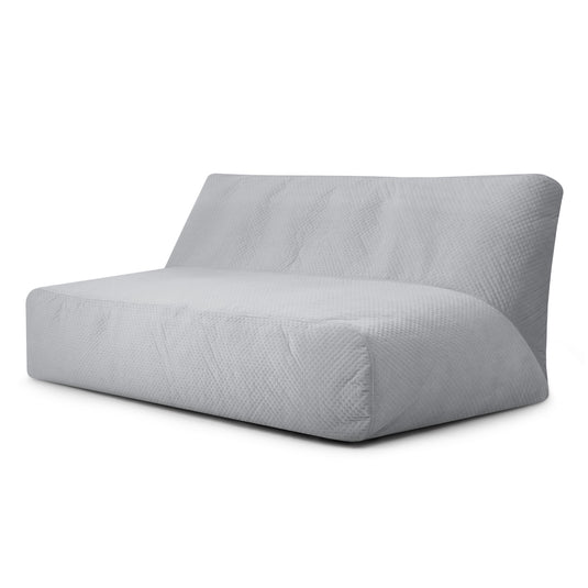 Pouf Canapé 4 places en Velours Capitonné Gris Perle