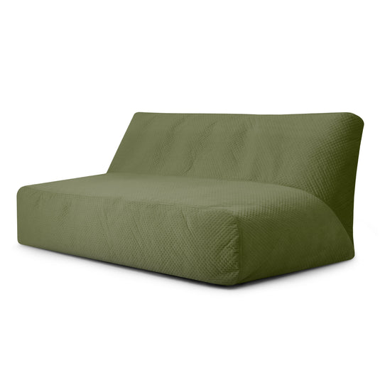 Pouf Canapé 4 places en Velours Capitonné Vert Forêt