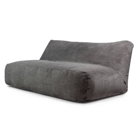 Pouf Canapé 4 places en Velours Côtelé Gris Anthracite