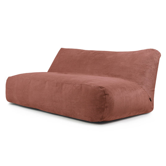 Pouf Canapé 4 places en Velours Côtelé Rose Taupe