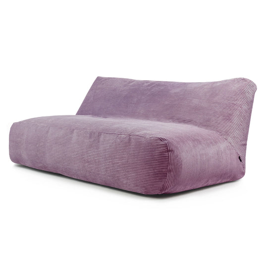Pouf Canapé 4 places en Velours Côtelé Violet Lavande