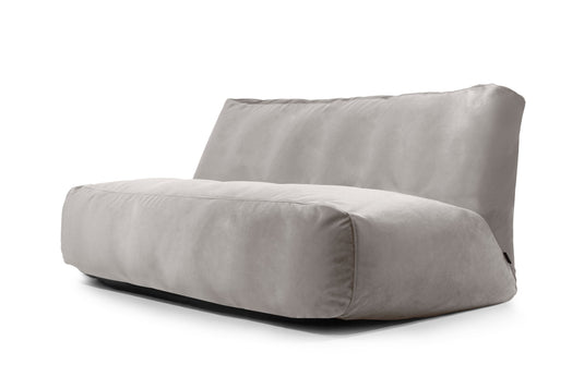 Pouf Canapé 4 places en Velours Gris Perle