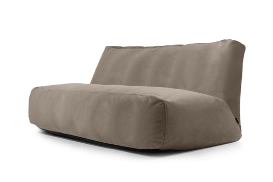 Pouf Canapé 4 places en Velours Gris Taupe
