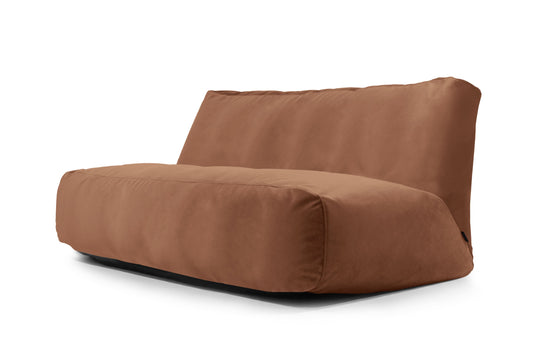 Pouf Canapé 4 places en Velours Marron Café