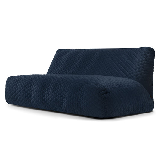 Pouf Canapé 4 places en Velours Matelassé Bleu Marine