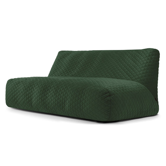 Pouf Canapé 4 places en Velours Matelassé Vert Forêt