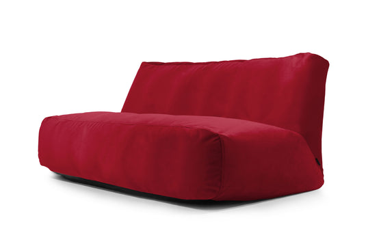 Pouf Canapé 4 places en Velours Rouge Rubis