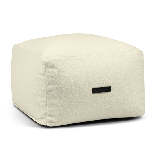 Pouf Carré Bouclette Blanc Cassé
