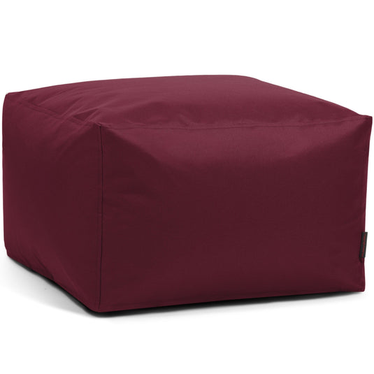 Pouf Carré Chambre Rouge Bordeaux