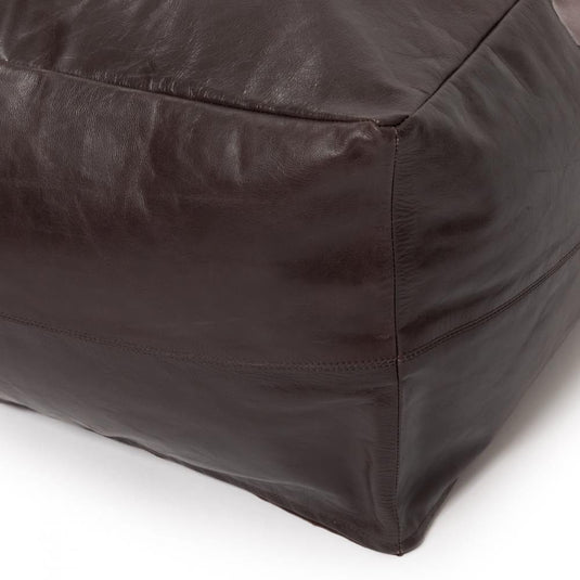 Pouf Carré Cuir Marron