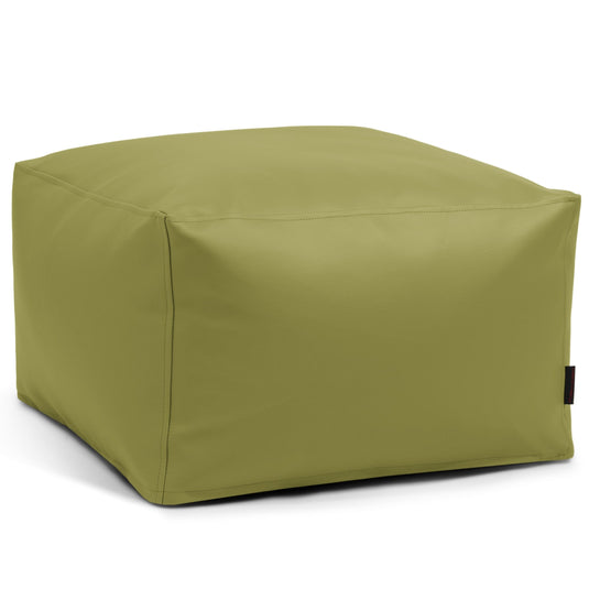 Pouf Carré Cuir Vert Pistache