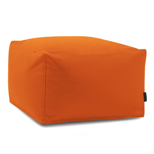 Pouf Carré Exterieur Orange Mandarine