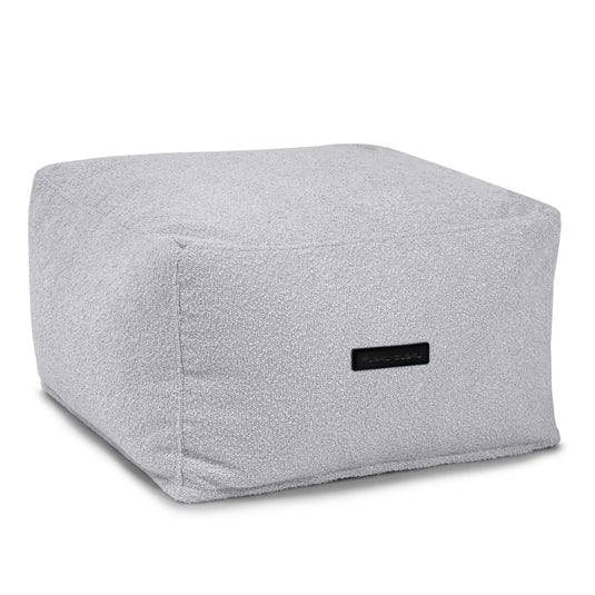Pouf Carré Mouton Gris Perle