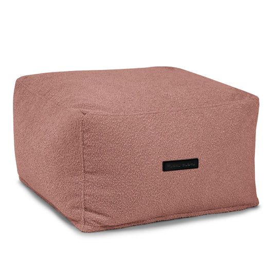 Pouf Carré Mouton Rose Taupe