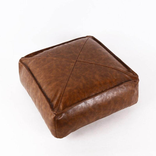Pouf Carré Repose Pied Marocain Marron
