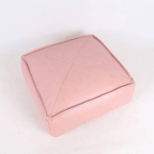 Pouf Carré Repose Pied Marocain Rose