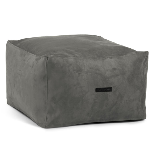 Pouf Carré Suede Gris Anthracite