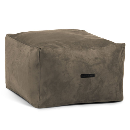 Pouf Carré Suede Marron Chocolat