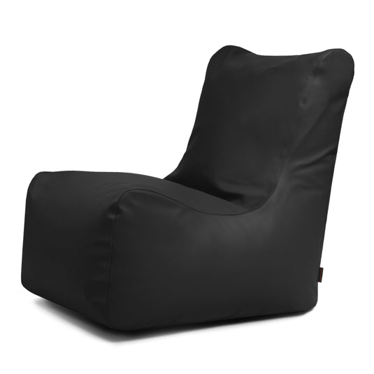 Pouf Chaise Cuir Noir Profond