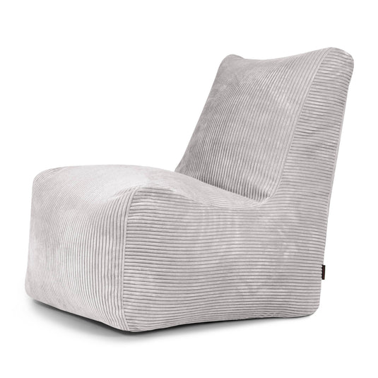 Pouf Chaise en Velours Côtelé Gris Perle