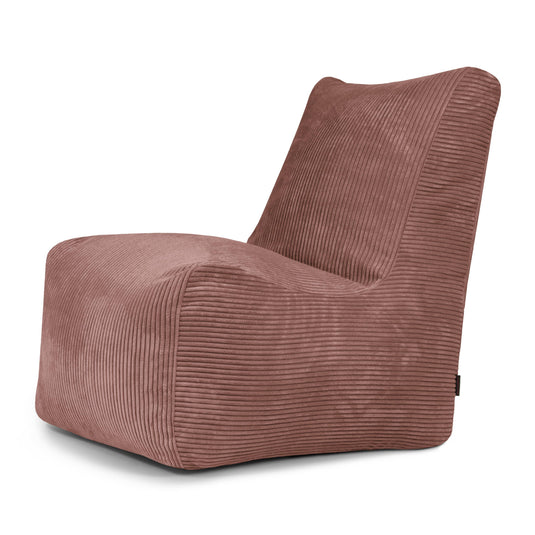 Pouf Chaise en Velours Côtelé Rose Taupe