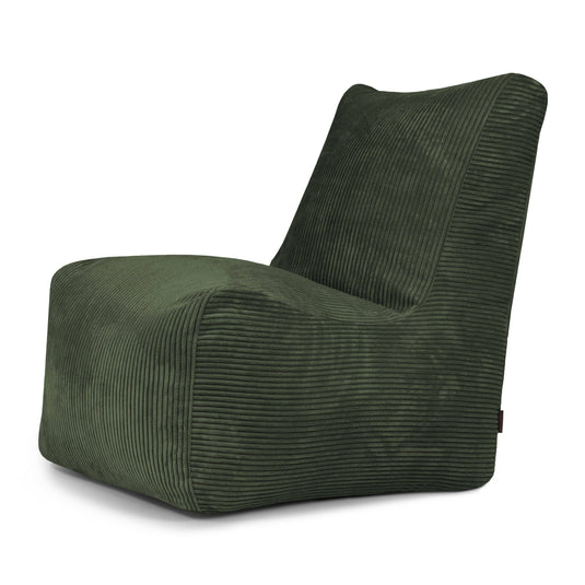 Pouf Chaise en Velours Côtelé Vert Forêt