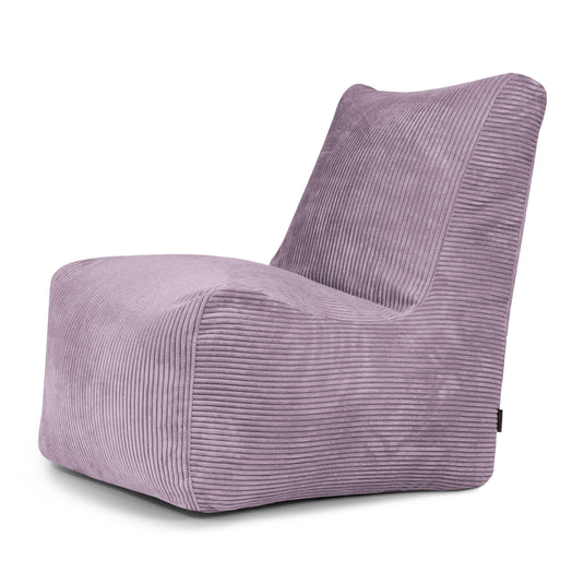 Pouf Chaise en Velours Côtelé Violet Lavande