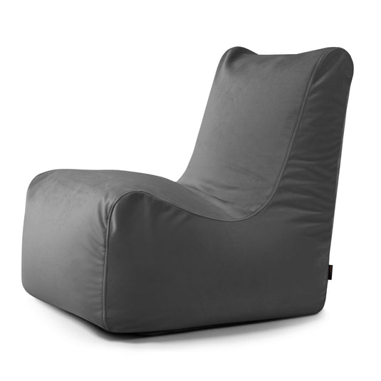 Pouf Chaise en Velours Gris Anthracite