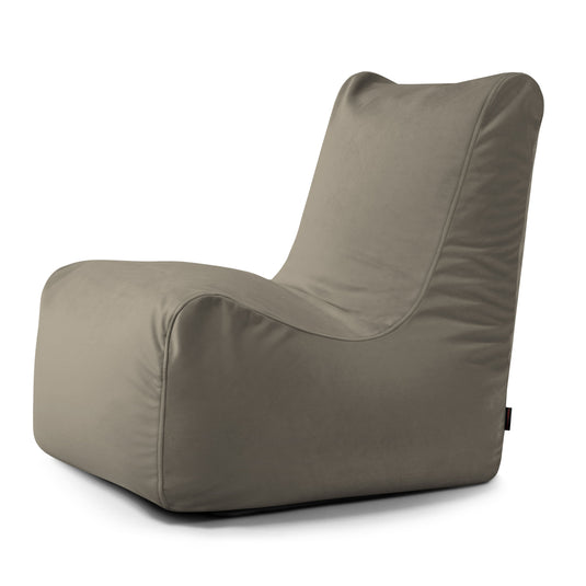 Pouf Chaise en Velours Gris Taupe