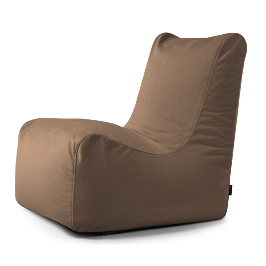 Pouf Chaise en Velours Marron Café