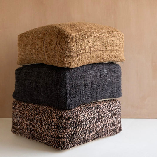 Pouf Coton Tressé à Rayures