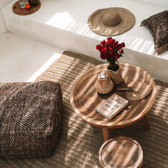 Pouf Coton Tressé à Rayures