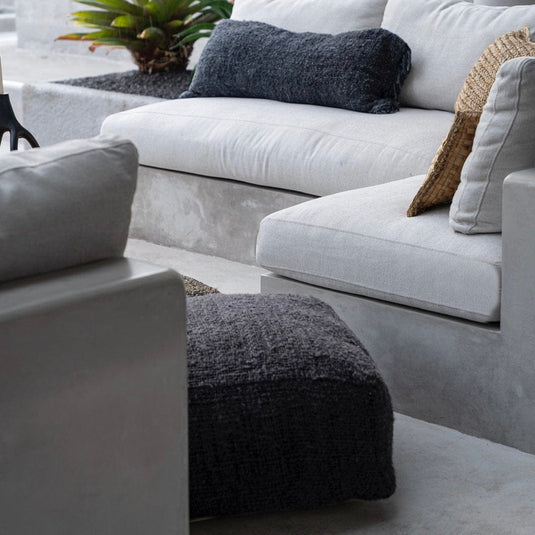 Pouf Coton Tressé Noir