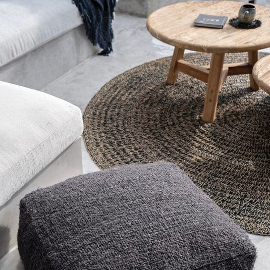 Pouf Coton Tressé Noir